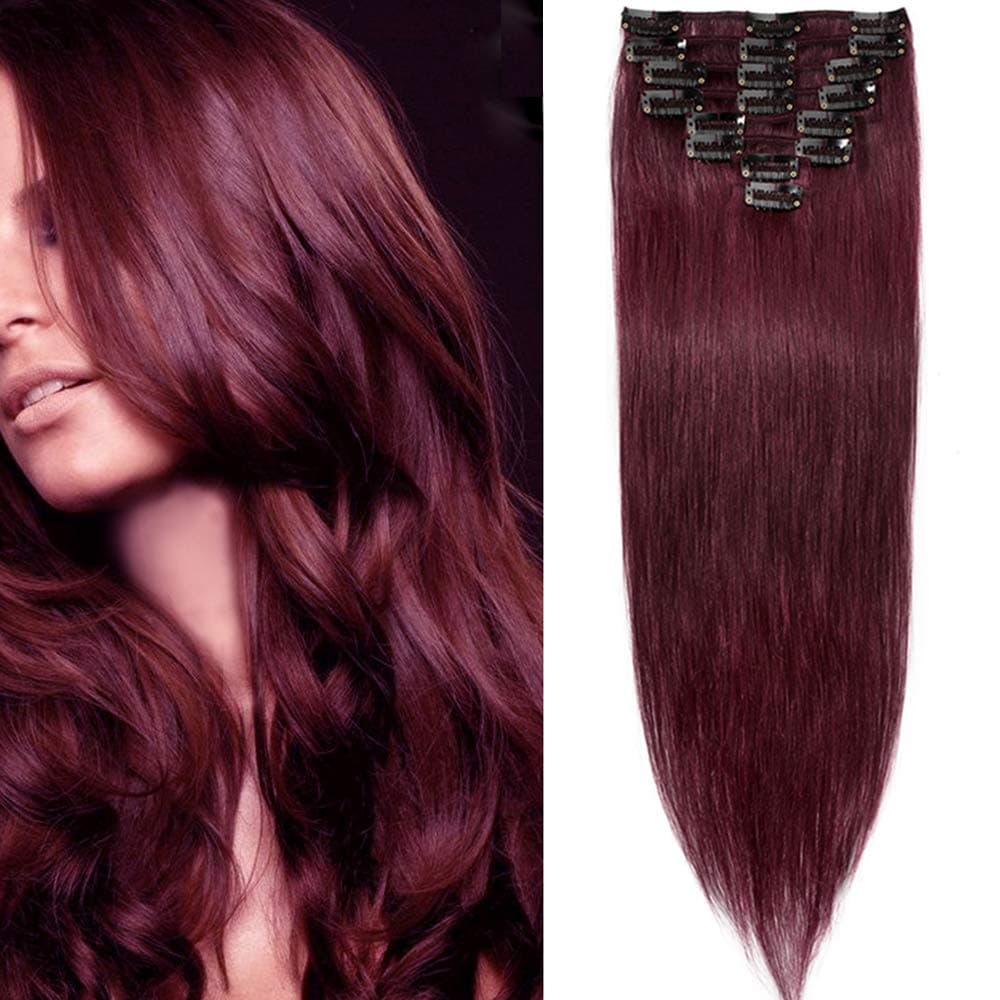 12 inch Clip in Hair Extension Human Hair One Piece 100% Real Remy [#2 Dark Brown] 3/4 Full Head Straight Hair Pieces for Women Invisible Short (40g) — view 65