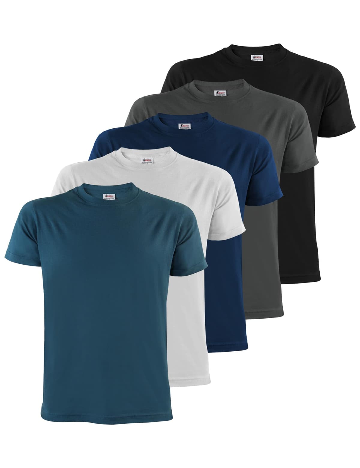 ALPIDEX T-Shirt Camisetas Hombre Pack de 5 Cuello Redondo 100% Algodón Unicolor Corta Shirt Men Camisa de Manga Casual S M L XL XXL 3XL 4XL 5XL — view 8