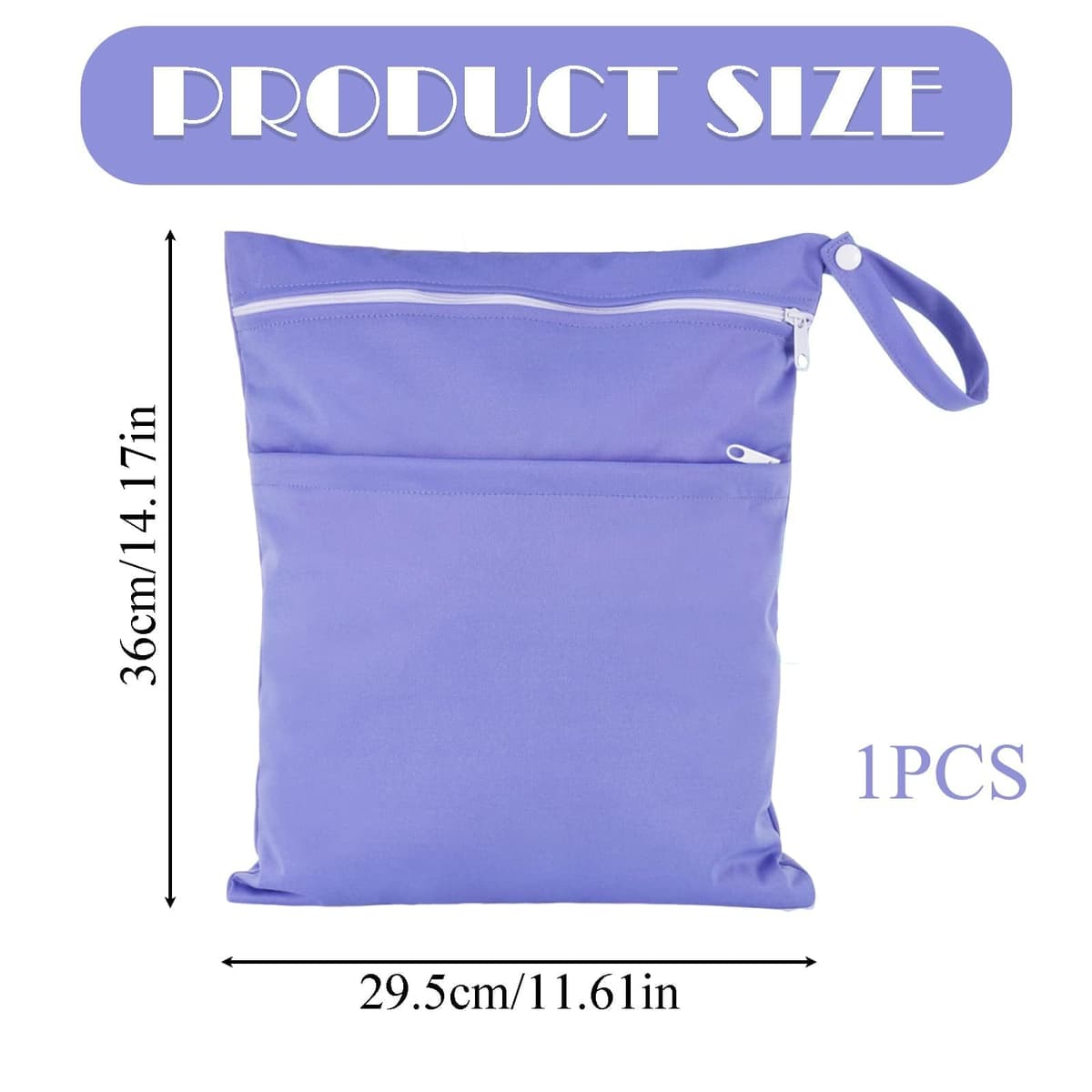 Wet Clothes Bag, Waterproof Reusable Portable Small Wet Bag, Washable Wet Bags for Swimming Camping Travel Gym Pool Beach for Storage Dry Or Wet Clothes 14.1X11.6 Inch (Purple) — view 2