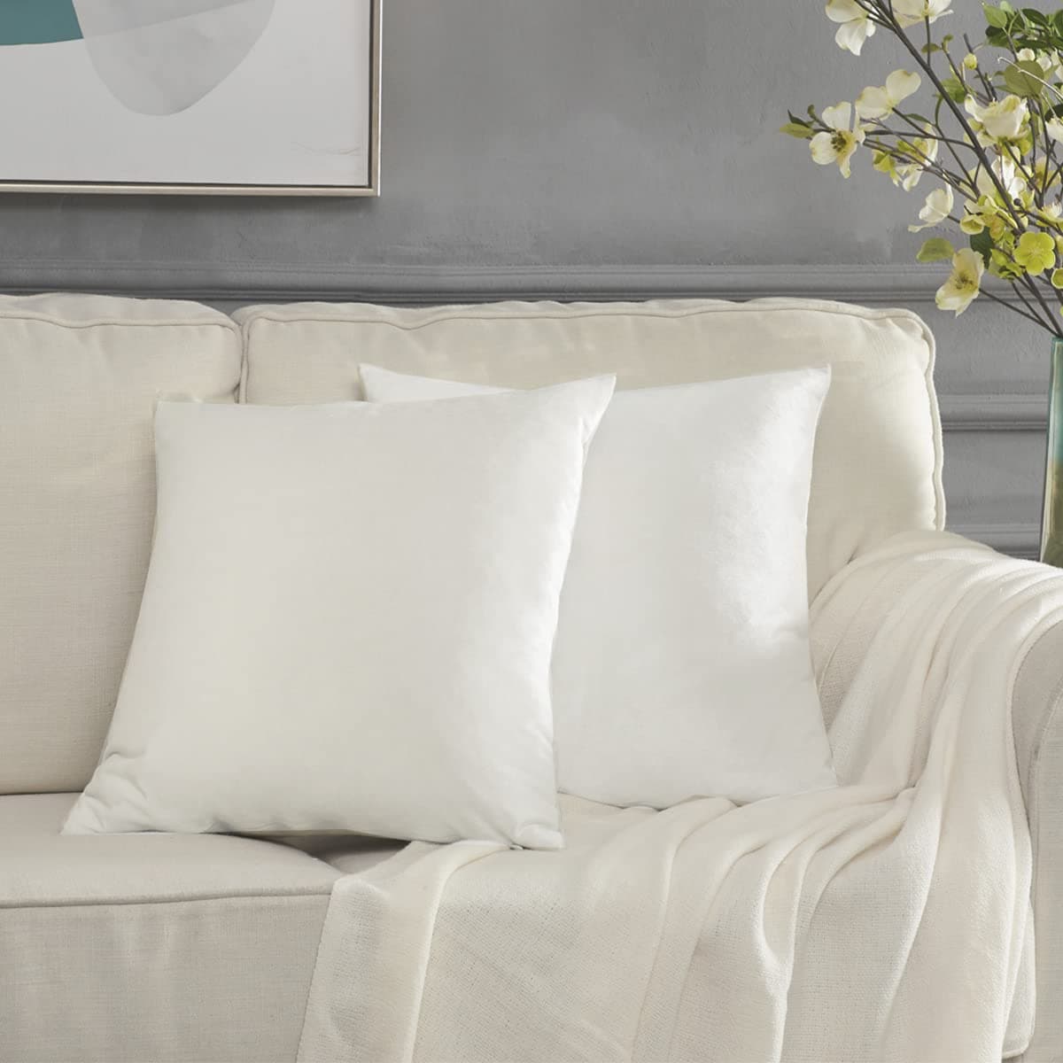 Gris Oscuro Terciopelo Almohada Cubre Caso Suave decoración Fundas de de cojín para sofá Dormitorio Coche Cama Casa Decor 30x50cm ，Pack de 2 — view 10