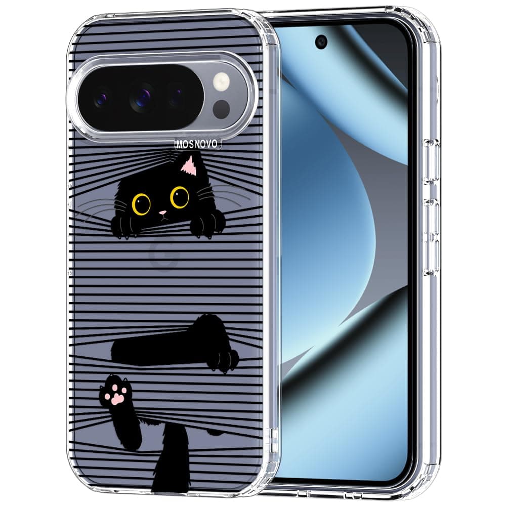 MOSNOVO Case for Google Pixel 9 & Pixel 9 Pro, [Buffertech 6.6ft Military-Grade Drop Protection] [Anti Peel Off Tech] Clear TPU Bumper Phone Case Cover Design - Eucalyptus — view 125