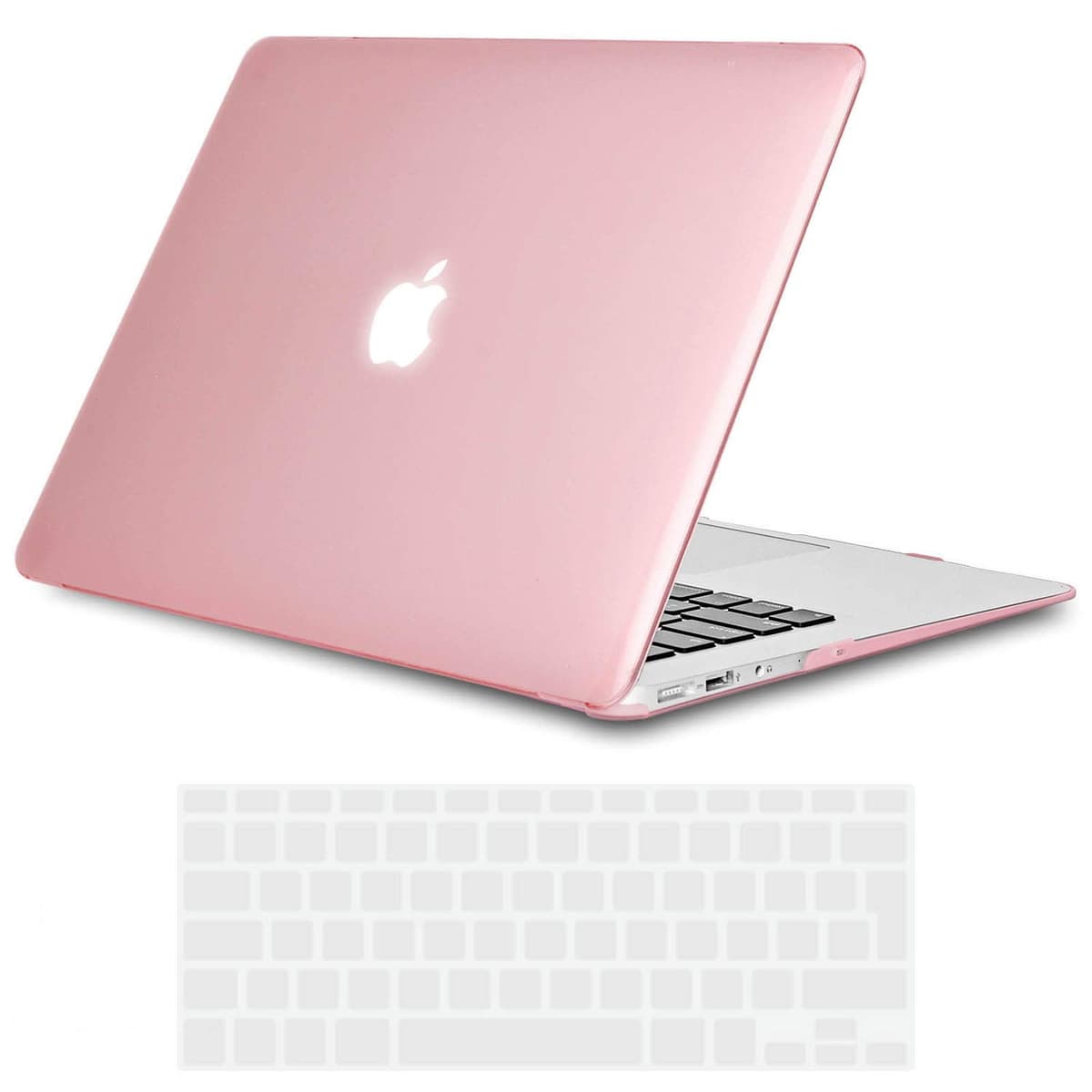 TECOOL Case compatible with MacBook Air M1 & MacBook Air 13 inch Retina 2020 2019 2018 (A2337 A2179 A1932), Plastic Snap On Hard Shell Cover & UK EU Keyboard Protector, Crystal Clear (Glossy) — view 44