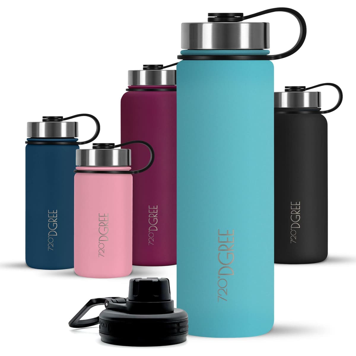 720°DGREE Botella Agua Termo Acero Inoxidable “noLimit“ – 410ml, 530ml, 710ml, 950ml, 1200ml - Sin BPA Free, Antigoteo y Prueba de Fugas - Frasco térmico, Cantimplora Aislada +Cubierta Deportes Gratis — view 8