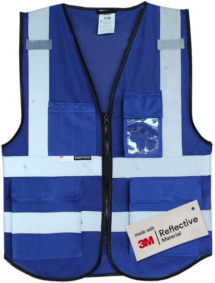 Salzmann Chaleco de Seguridad Multibolsillos | 14 Colores y 5 Tamaños | Hecho con cinta reflectante 3M — view 15