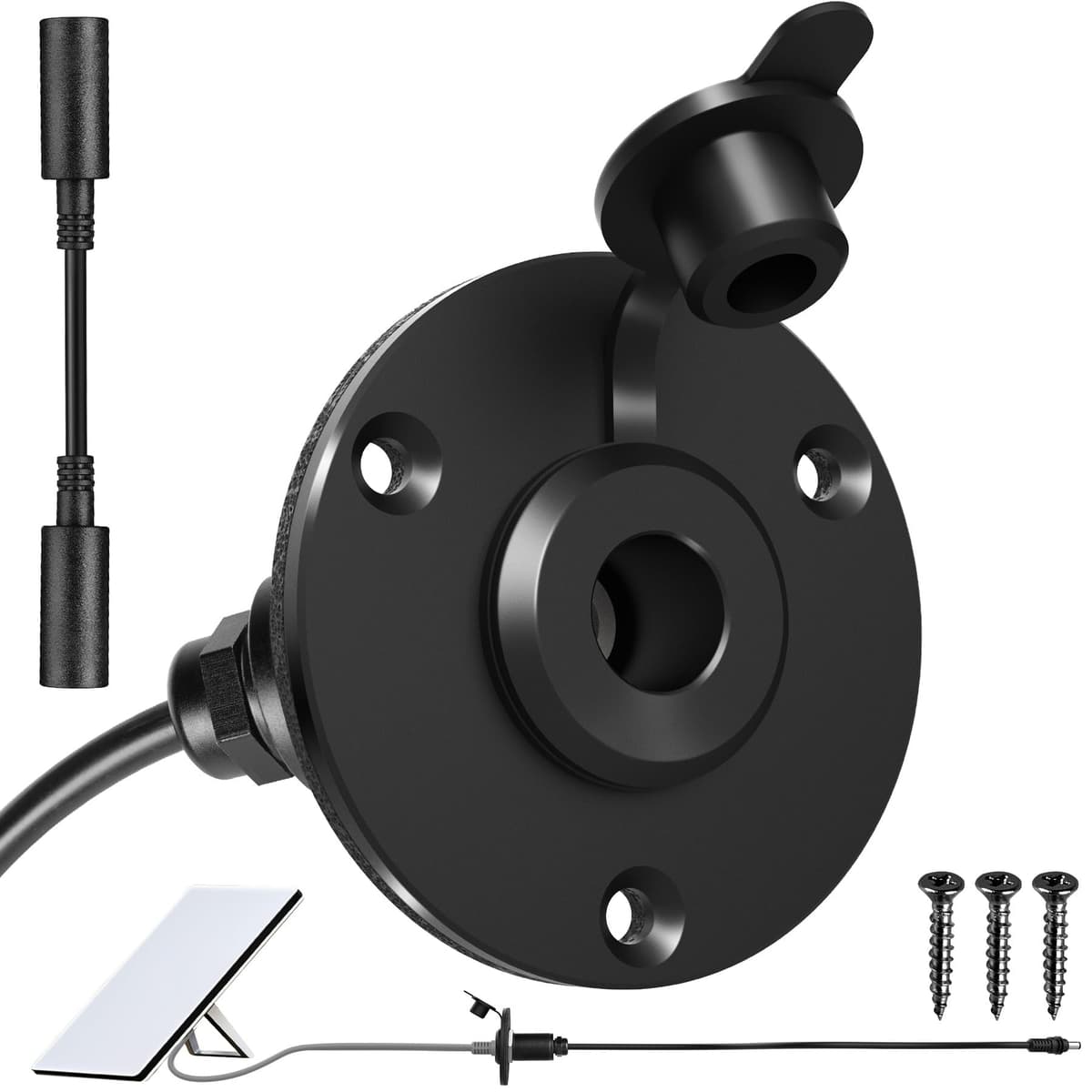 acegoo Starlink Mini DC hembra, kit de paso de pared de aluminio de 5,5 x 2,1 mm con cable de extensión CC hembra a hembra, montaje en panel impermeable para caravana, barco, caravana (paquete de 1)