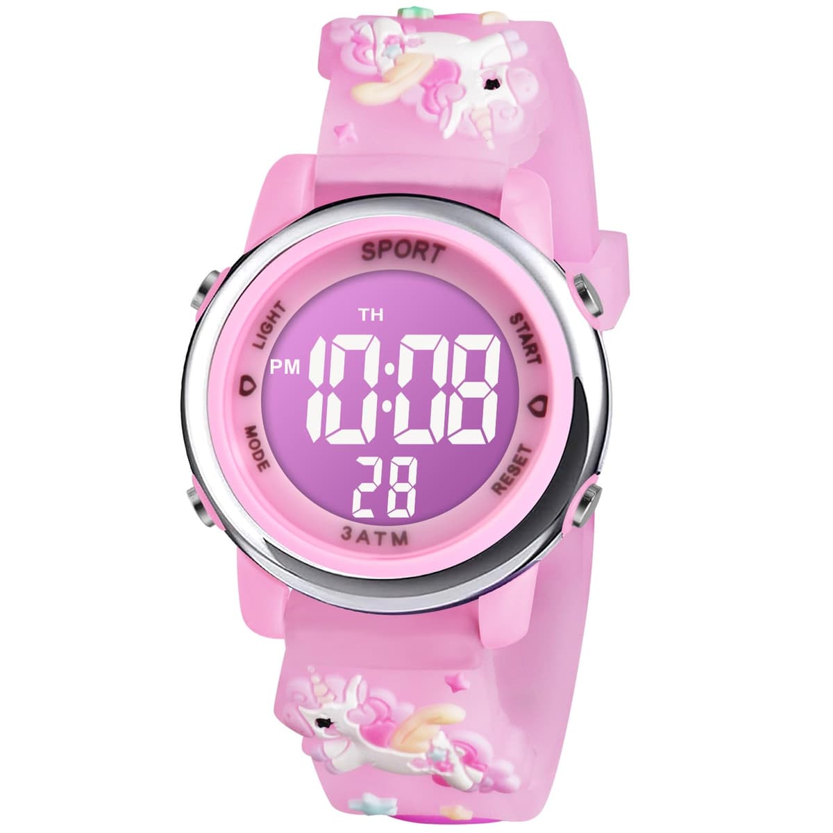 Vicloon Reloj Digital para Niños Niña, Luz Intermitente LED de 7 Colores Reloj de Pulsera Niña Multifunción, Reloj Unicornio Niña, Relojes Niñas Niños Digital para Niños de 3 a 12 años — view 16