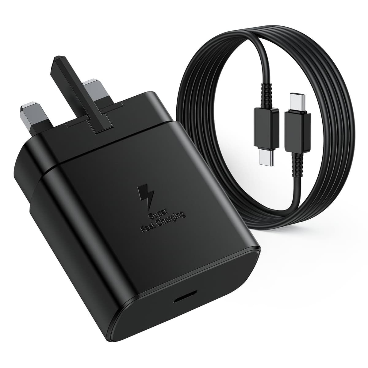 45W Samsung Fast Charger Plug USBC and Cable 2M for Galaxy S26 S25 Ultra S24 S23 S22 S21 FE A17 A16 A15 A22 A25 A26 A32 A33 A34 A35 A36 A53 A54 A55 A56, Samsung USB C Charger Plug UK Type C Charger