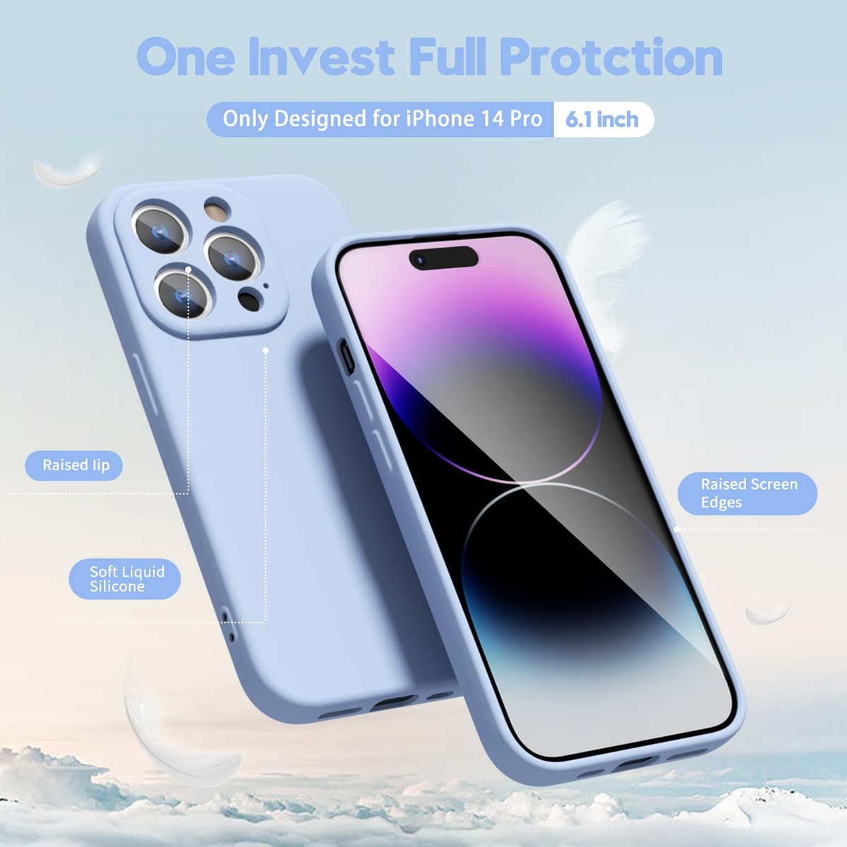 oakxco for iPhone 17 Pro Max Phone Case Liquid Silicone, Cute Thin Slim Grip Soft Rubber Gel for Women Men, Smooth Matte TPU Plain Solid Color Girly Simple Case with Camera Cover, Light Pink — view 1981