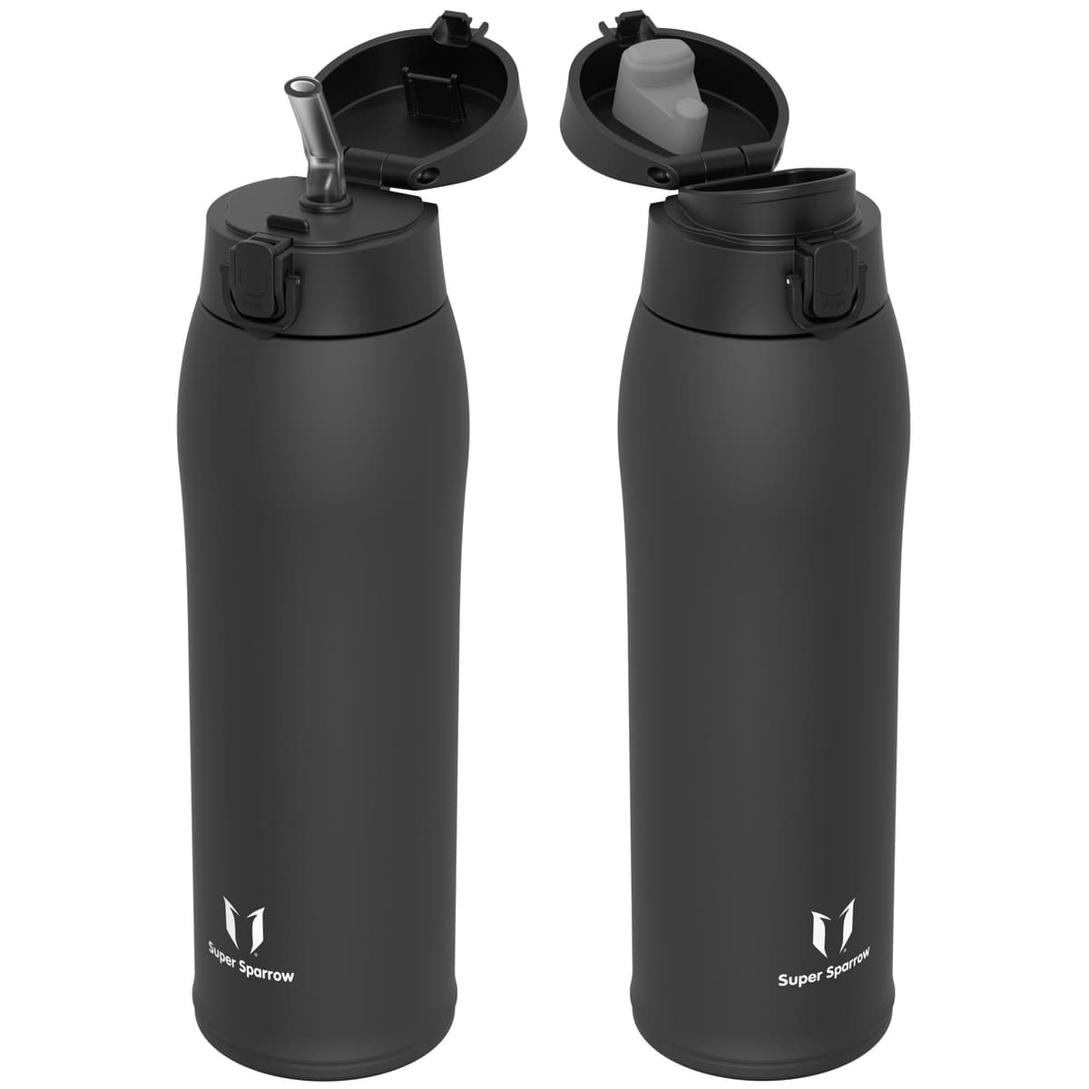 Super Sparrow Insulated Water Bottle - Travel Mug - 500ml, 750ml，950ml - Stainless Steel Water Bottles - BPA Free - Leakproof Metal Bottles - Includes 2 Lids, Straw Lid & Spout Lid — view 28