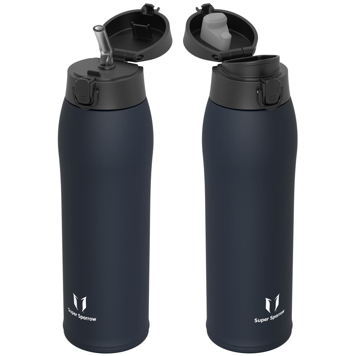 Super Sparrow Insulated Water Bottle - Travel Mug - 500ml, 750ml，950ml - Stainless Steel Water Bottles - BPA Free - Leakproof Metal Bottles - Includes 2 Lids, Straw Lid & Spout Lid — view 17