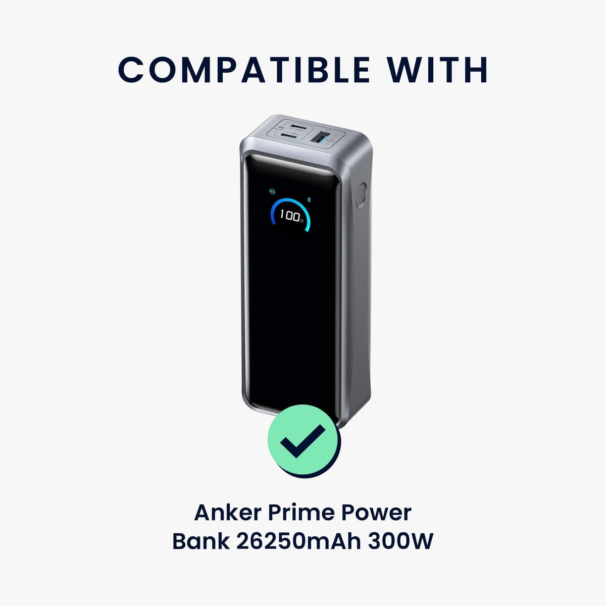 kwmobile Estuche Compatible con Anker Prime Power Bank 26250mAh 300W Funda - Case Protector de Silicona para Power Bank - Protección Antigolpes para Batería Externa - Gris — view 2