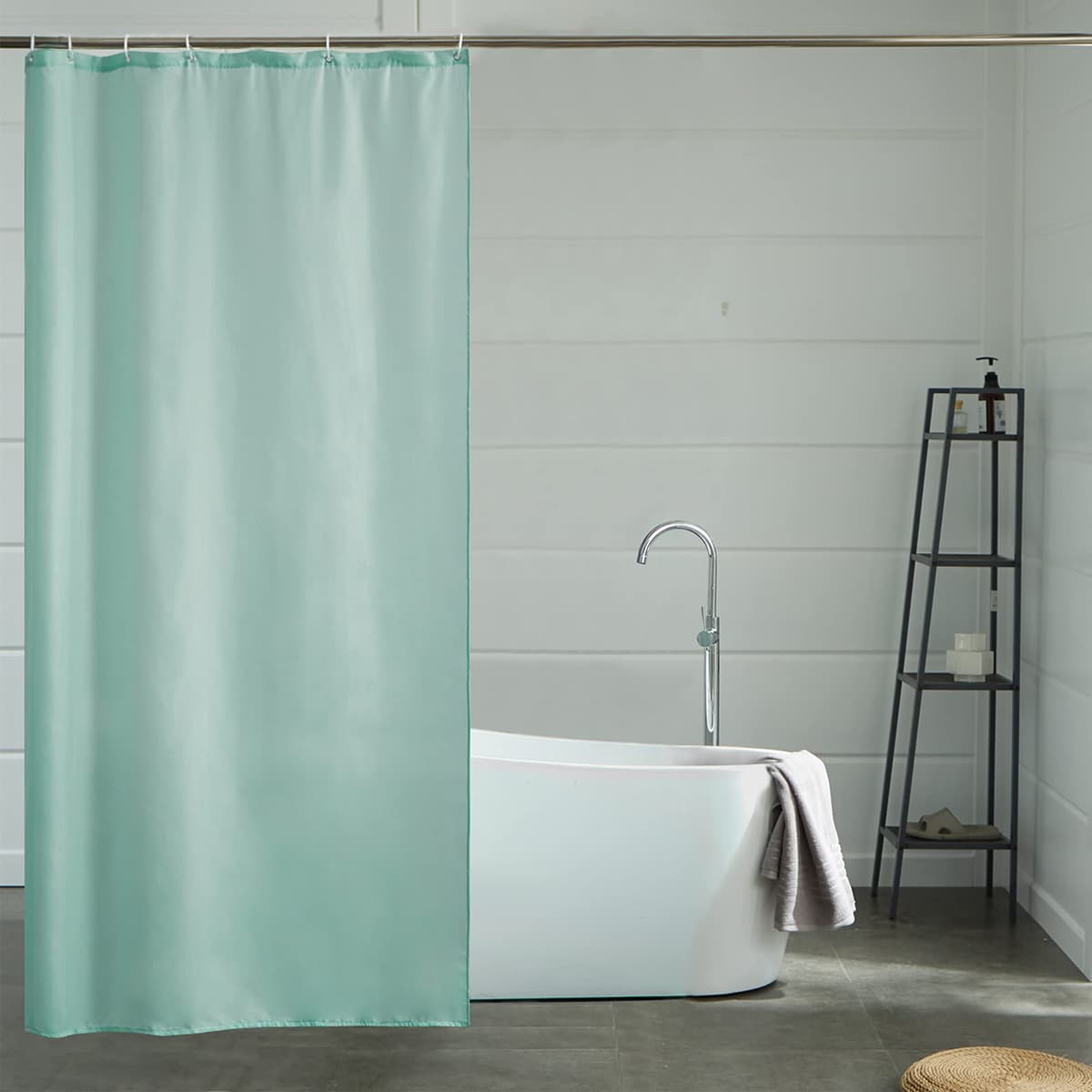 Furlinic Cortina Ducha 200x200cm Antimoho Impermeable Lavable Blanco Tela Poliéster Grandes Cortinas de Baño con 12 Aros de Cortina Ducha. — view 69