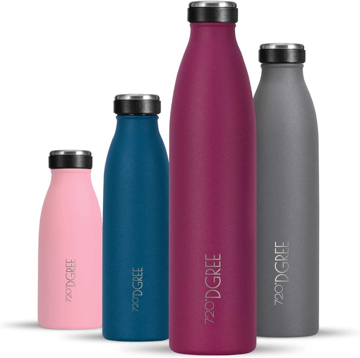 720°DGREE Botella Agua Acero Inoxidable “milkyBottle“ – 1litro - Sin BPA Free, Antigoteo y Prueba de Fugas - Frasco térmico, Cantimplora Aislada - Bebida con Gas, Deporte, Escuela, Gimnasio Exteriore — view 44
