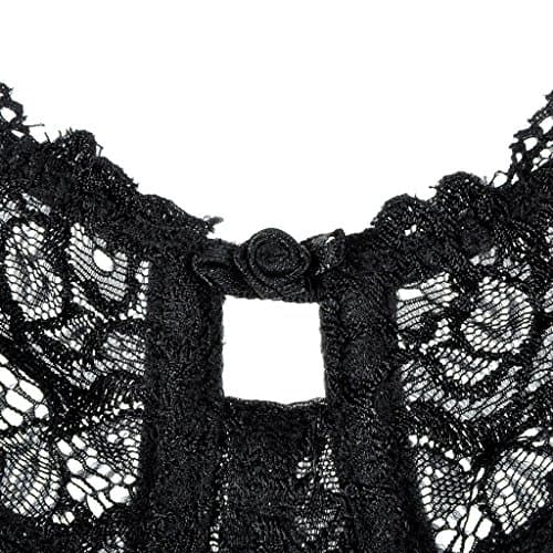 DELIMIRA Women's Plus Size Full Coverage Underwire Unlined Minimizer Lace Bra Black 38DD — view 4