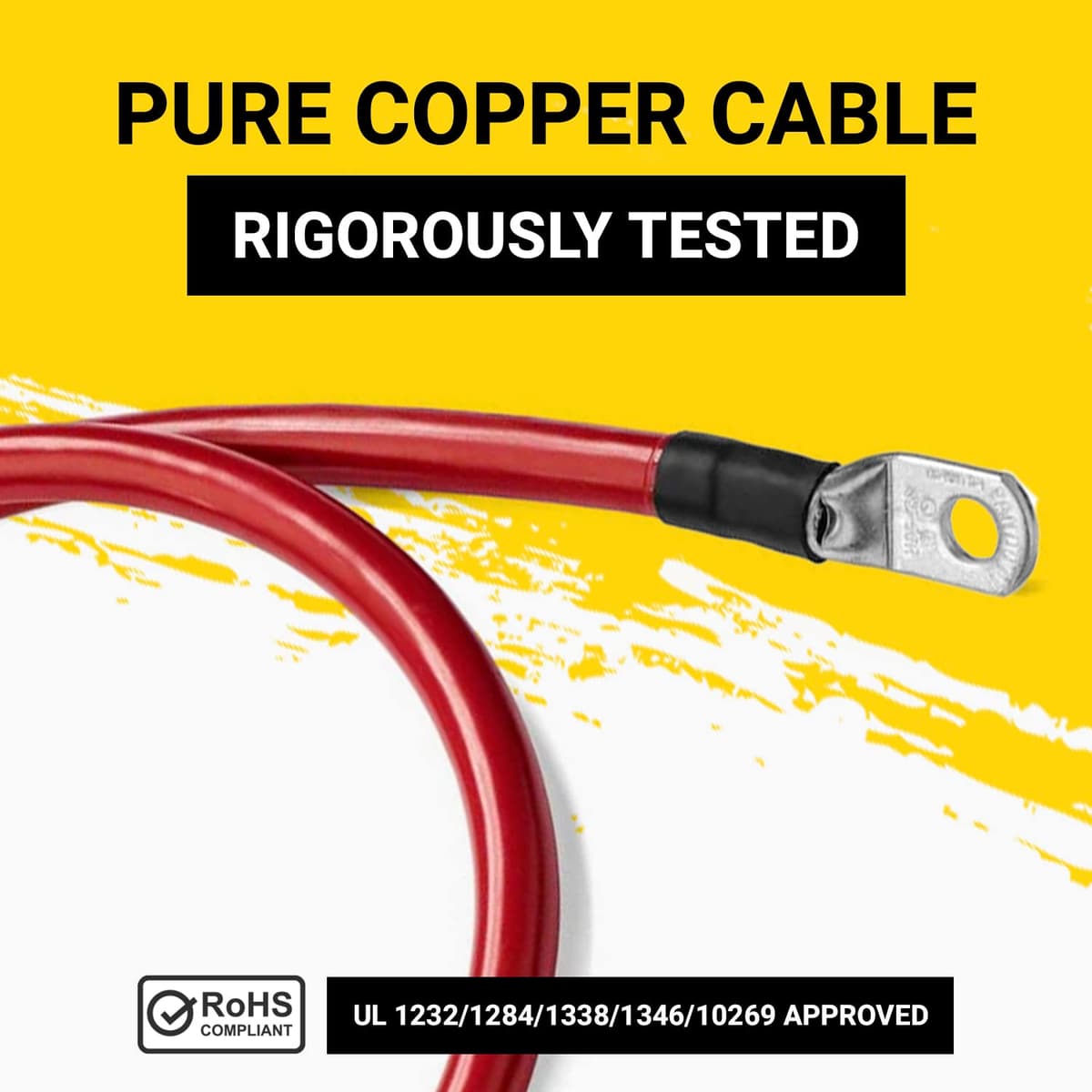 Spartan Power 4 AWG Cable de la batería - único Negativo (Única Negro 8 pies - 5/16 ", 5/16 "terminales de Anillo) — view 5