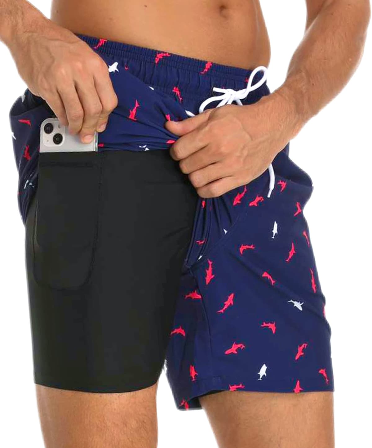 Kfnire Bañador Hombre con Forro Compresión y Bolsillos, Shorts de Baño para Natación Secado Rápido Hidrófugo Banador para Hombre — view 13