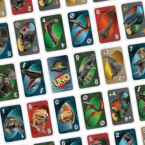 Mattel Games UNO Jurassic World Rebirth Card Game in a Collectible Tin for Kids, Adults & Family with Special Rule & Images Inspired by the Movie — view 3