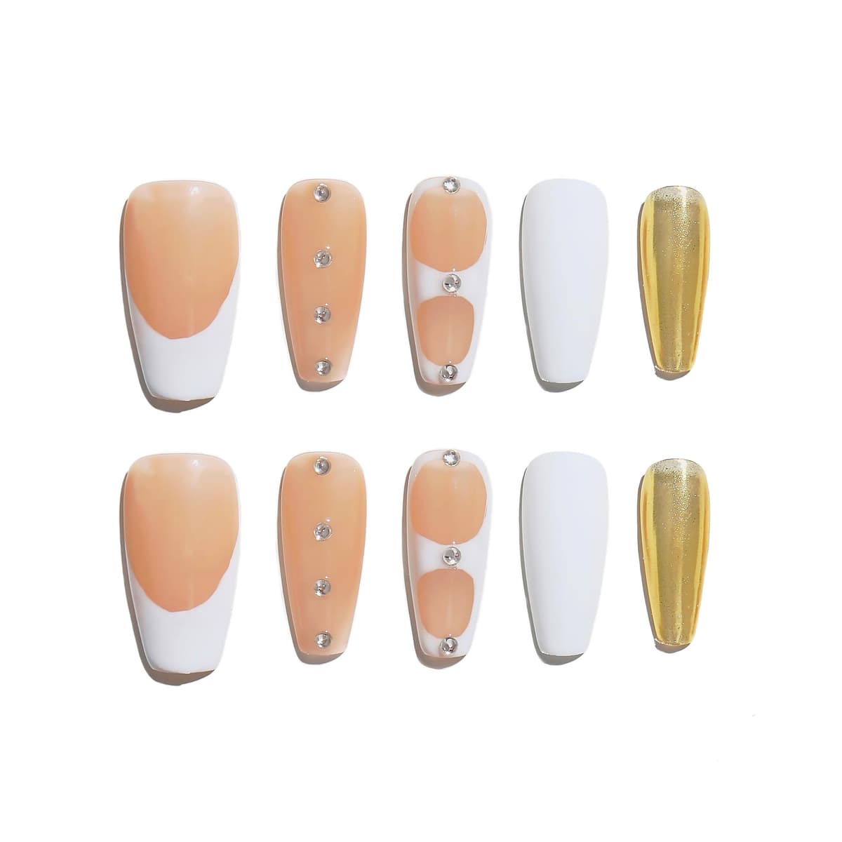 Sun&Beam Nails Handmade Press On Nail Long Coffin Ballerina Pink Flower Acrylic Fake Tip 3D Design Art Charms Cute with Storage Box 10 Pcs (S) — view 26