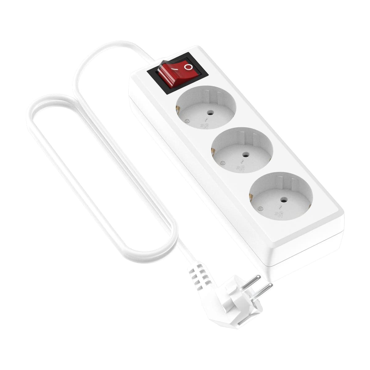 Garza Power - Regleta de 6 enchufes con Interruptor y Toma de Tierra | Ladrón múltiple de 1.4 Metros | hasta 3680W | Protección Infantil |Cable H05W-F 3G | Color Blanco — view 10