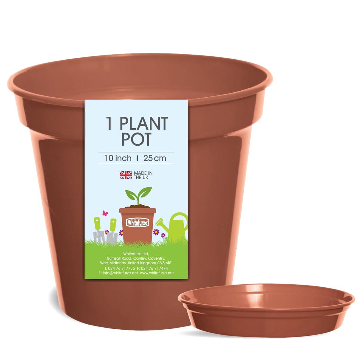 Whitefurze - Basic Plant Pots - Indoor Plant Pots - Flower Pots for Small Plants, Cuttings & Seedlings - Durable Polypropylene Plant Pots for Indoor & Outdoor Use, 15cm Diameter - Set of 3 — view 24