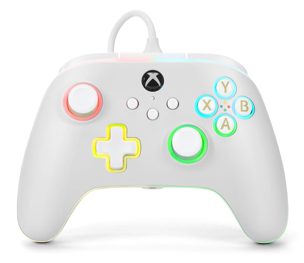 Power A Mando con cable Advantage para Xbox Series X|S con Lumectra - Blanco, mando, mando para videojuegos con cable, mando para juegos, Xbox One, con licencia oficial