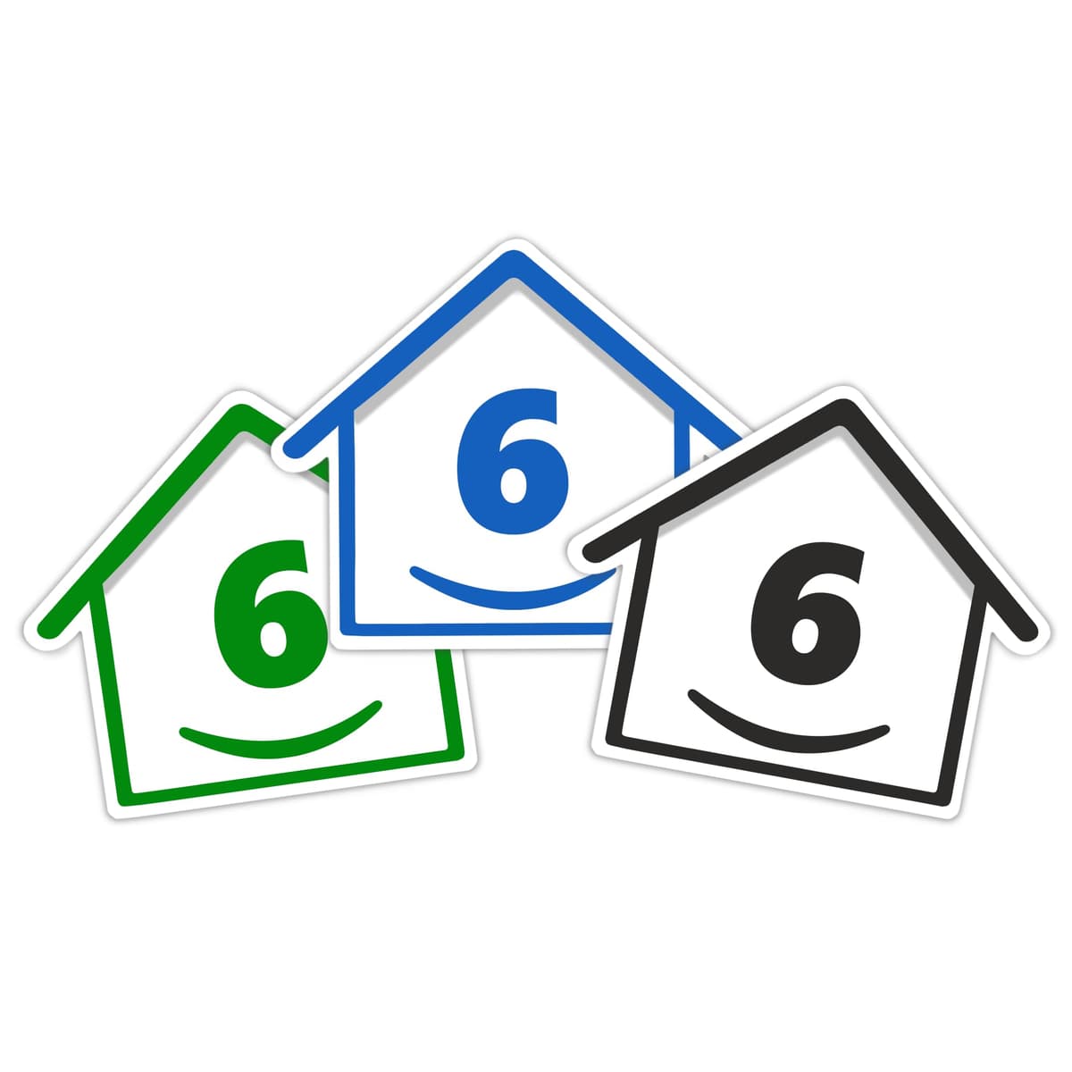 3 x Bin Numbers for Wheelie Bins, 1-99, 15cm ‘Happy House’ Colour Design Dustbin Stickers, Easy Application Stick On Number Stickers - Weatherproof Self Adhesive Vinyl – Blue, Black and Green (1) — view 31