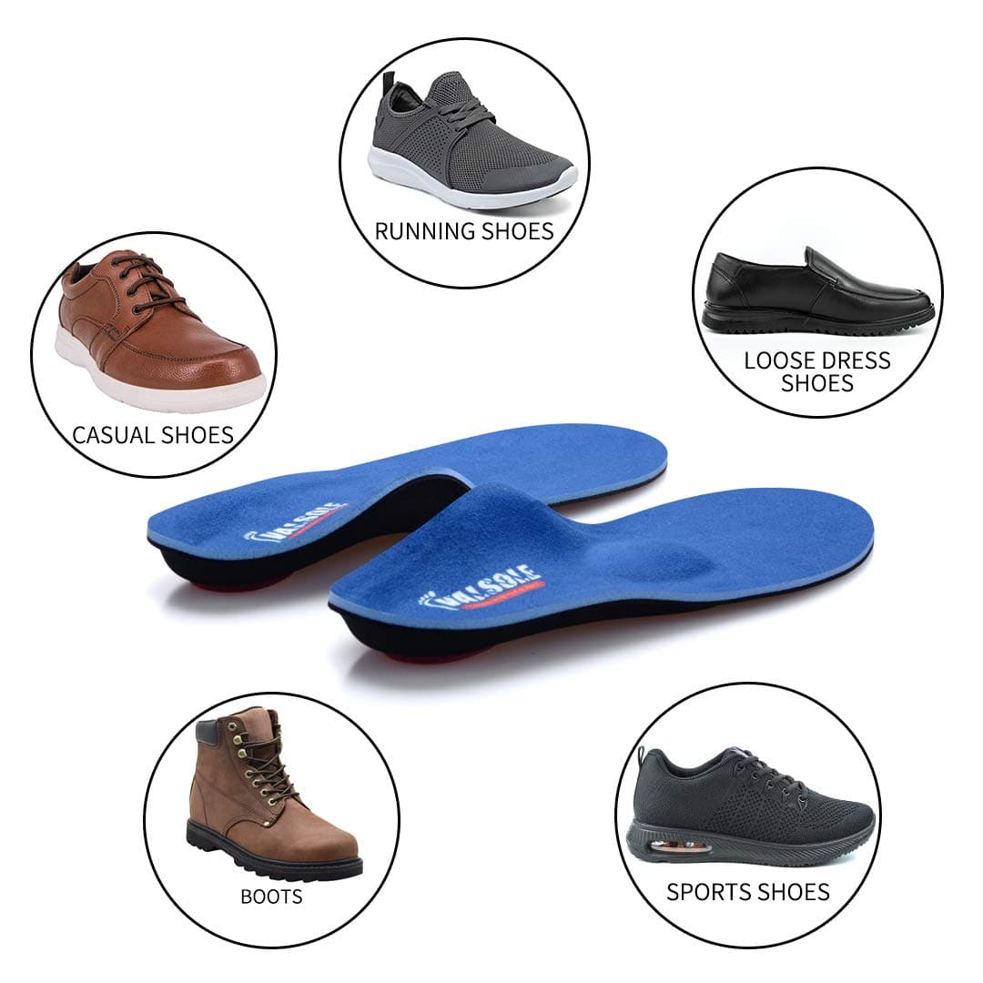 VALSOLE Plantillas Ortopédicas soportes de arco y talones la absorción de choque- para el dolor de talón, pie plano, Fascitis Plantar, dolor de rodilla y espalda — view 6