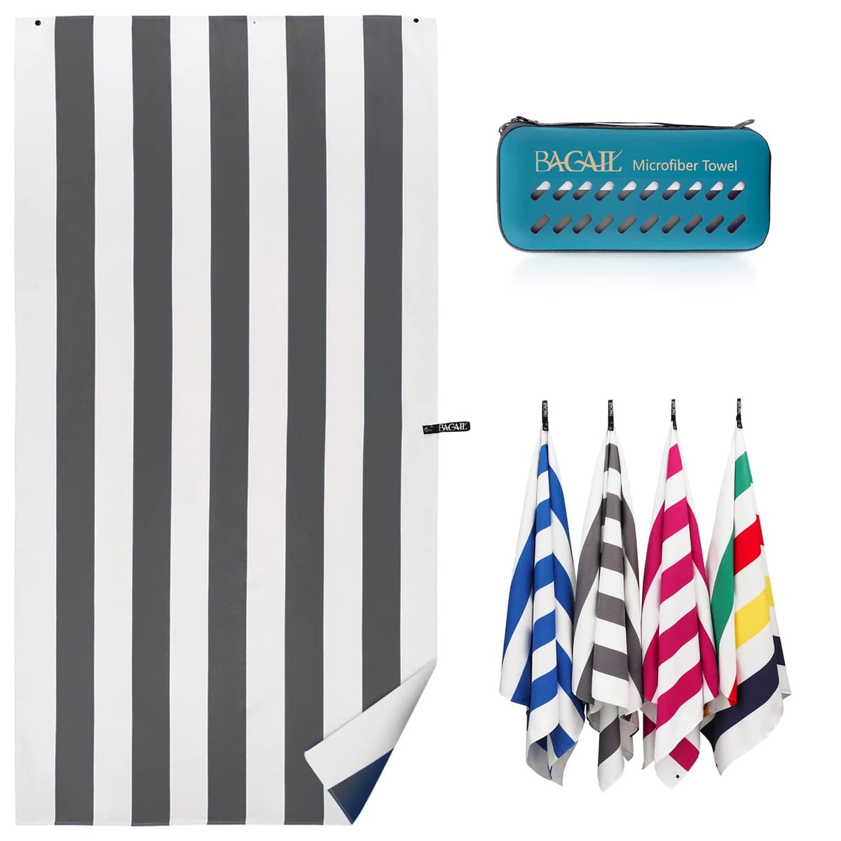 BAGAIL Toallas de Viaje de Microfibra, Toallas de Campamento, Toallas de baño y Toallas de Playa, Secado rápido - Súper absorción de Agua - Súper Compacto, Muy Adecuado para el Deporte y el Fitness — view 19