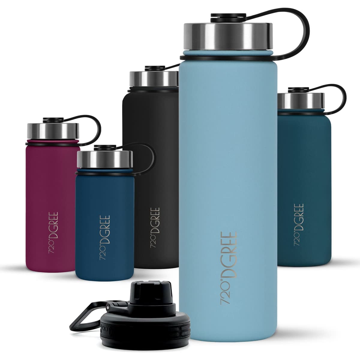 720°DGREE Botella Agua Termo Acero Inoxidable “noLimit“ – 410ml, 530ml, 710ml, 950ml, 1200ml - Sin BPA Free, Antigoteo y Prueba de Fugas - Frasco térmico, Cantimplora Aislada +Cubierta Deportes Gratis — view 28