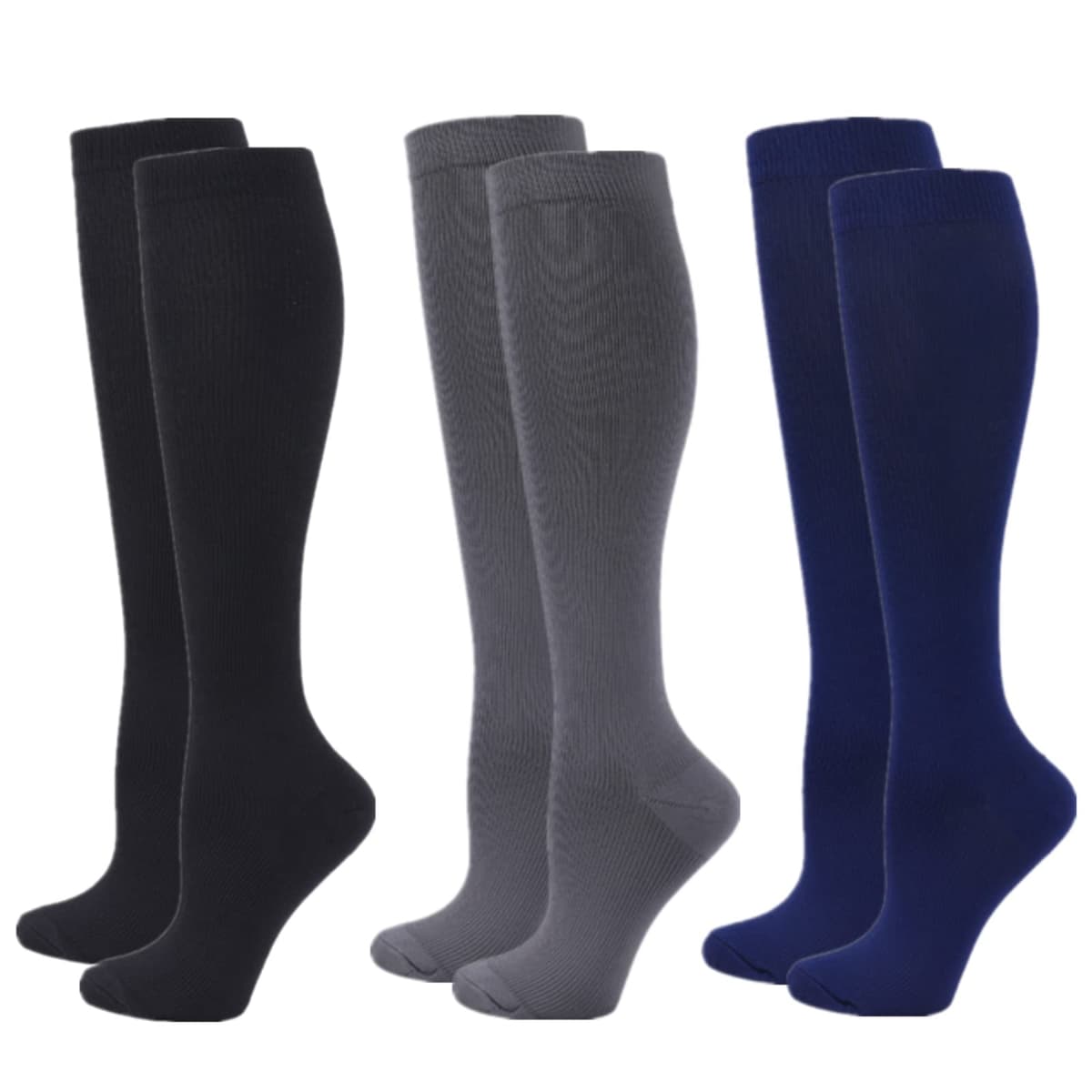Compression Socks for Women Men, 2/3/4/6 Pairs 20-25mmHg Knee High Socks Compression Stockings for Sport, Athletic, Edema, Diabetic, Varicose Veins, Travel, Pregnancy, Nursing — view 14