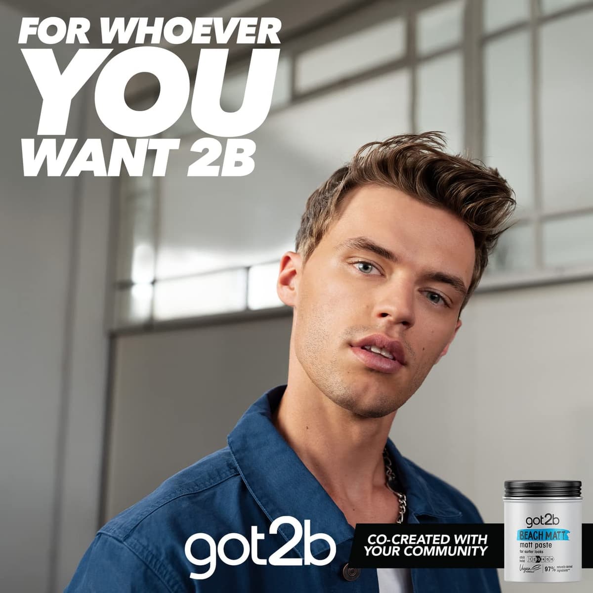 Got2B Schwarzkopf got2b Beach Matt Surfer Look Matt Paste, 100ml — view 6