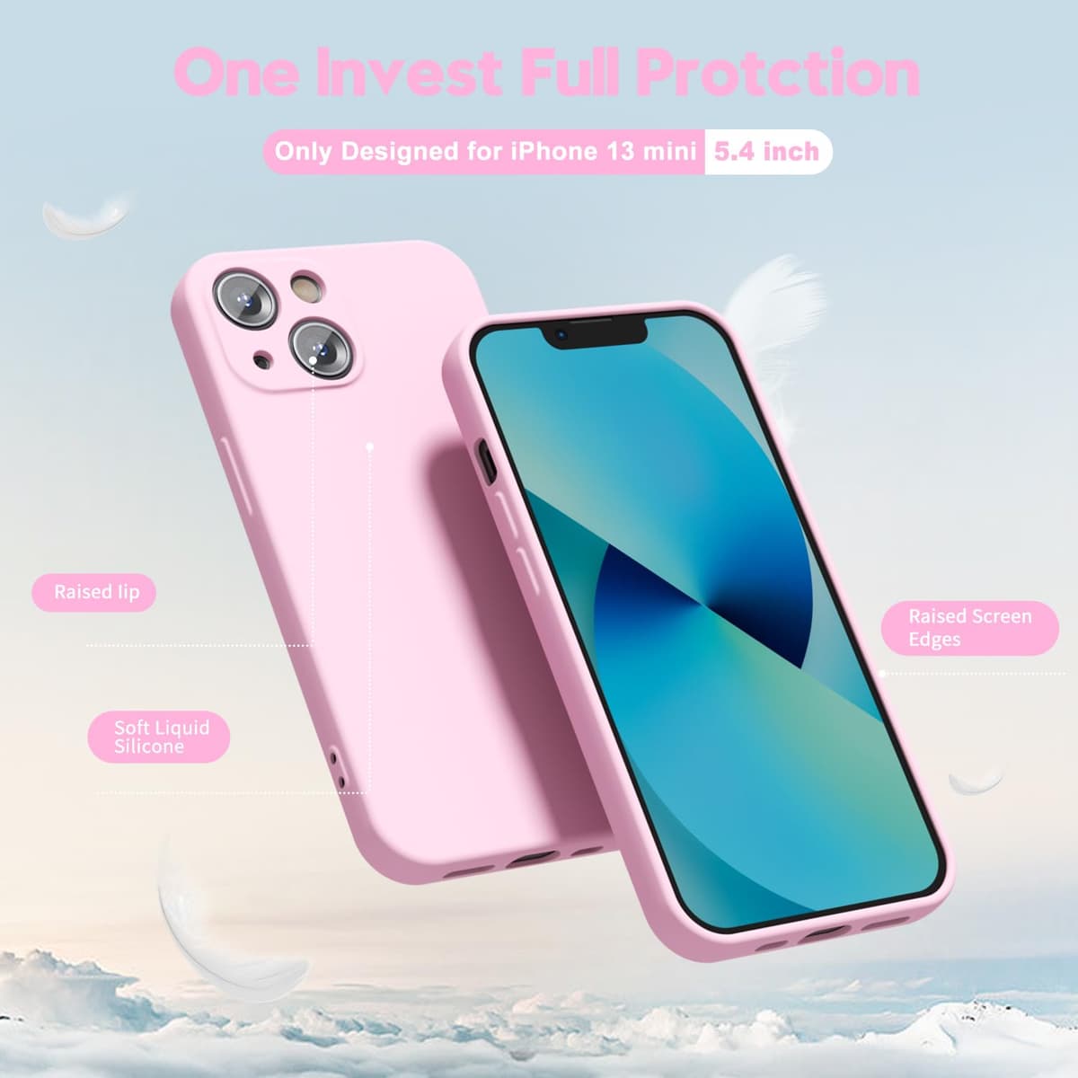 oakxco for iPhone 17 Pro Max Phone Case Liquid Silicone, Cute Thin Slim Grip Soft Rubber Gel for Women Men, Smooth Matte TPU Plain Solid Color Girly Simple Case with Camera Cover, Light Pink — view 721
