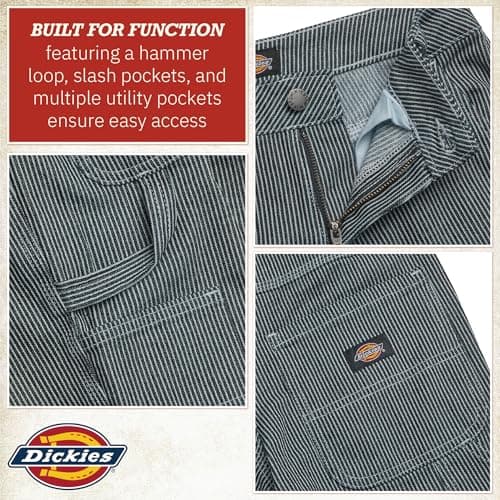 Dickies Women's Casual Slim Fit Carpenter Pant - Non-Stretch - Runs Small, Hickory Stripe, 26 — view 4