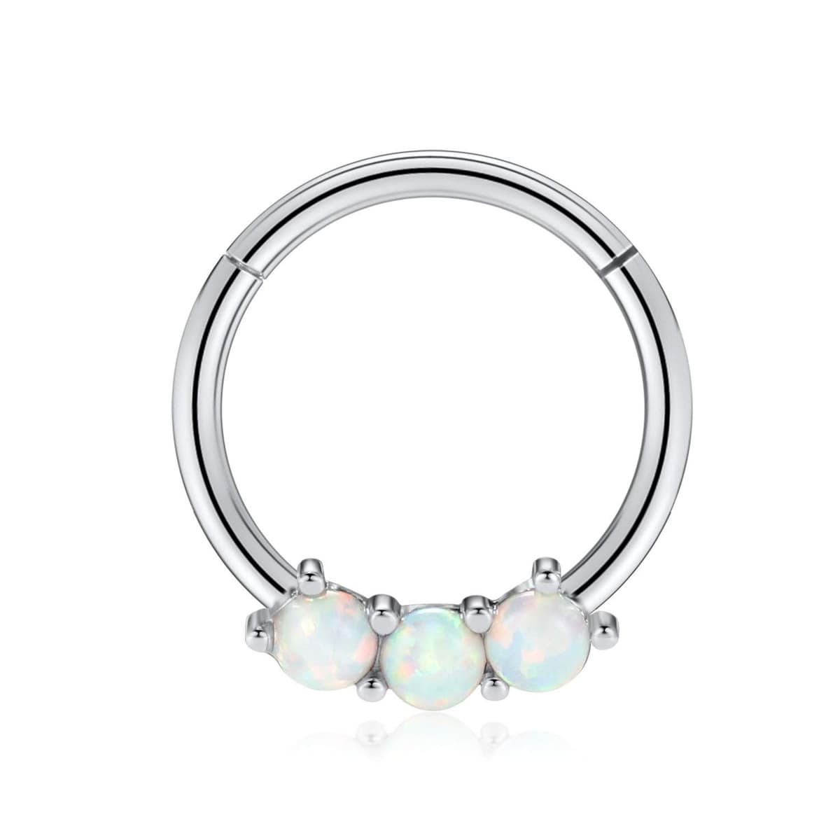hengkaixuan 16G Septum Nose Rings Hoop Daith Earrings Surgical Steel Septum Clicker Ring Hirned Segment Seamless Clicker Ring Conch Hoop Ring Unisex Earrings Hoop Daith Piercing Jewellery — view 14