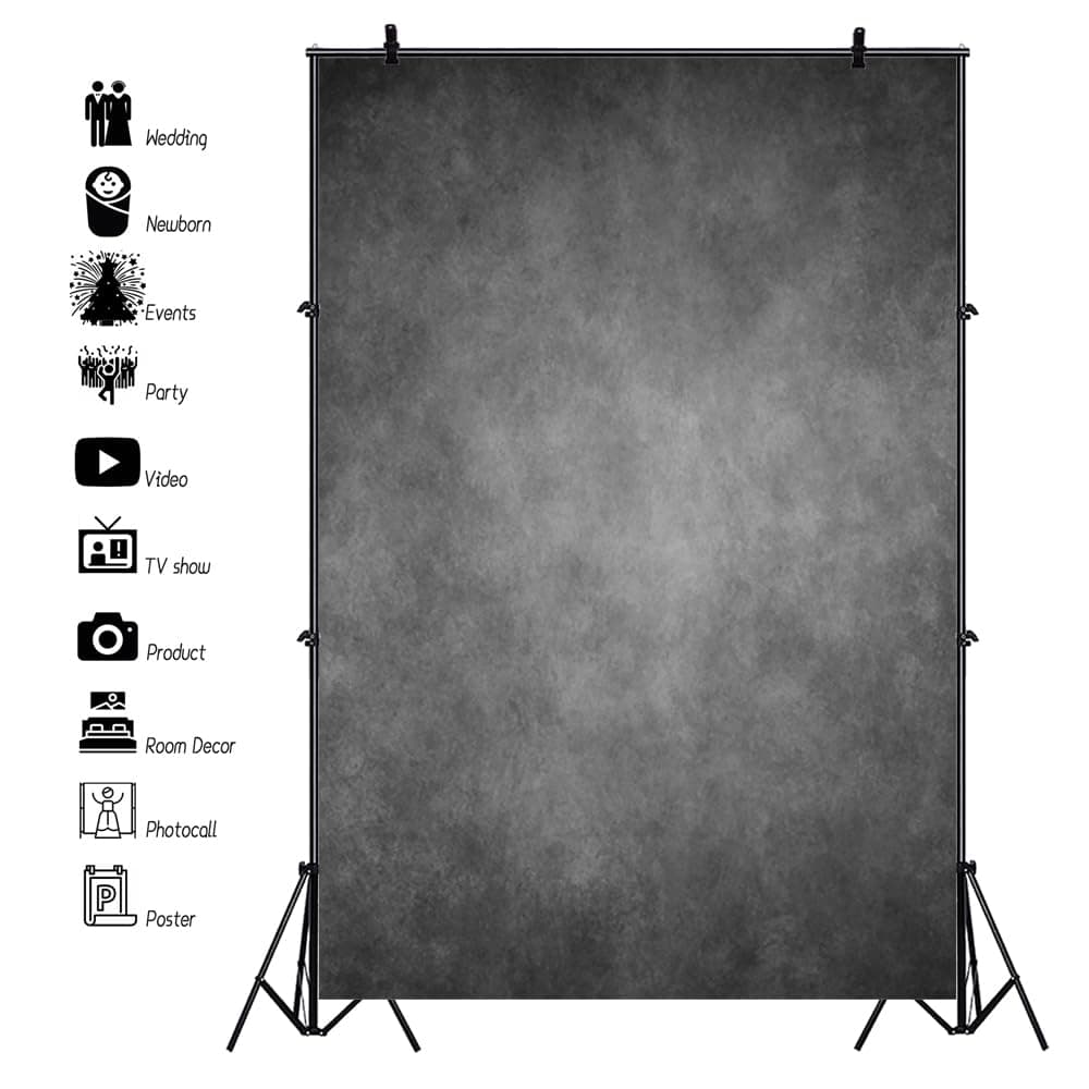 YongFoto 2x3m Vinilo Fondo de Fotografia Grunge Gris Retro Telón de Fondo Fiesta Niños Boby Boda Adulto Retrato Personal Estudio Fotográfico Accesorios — view 3