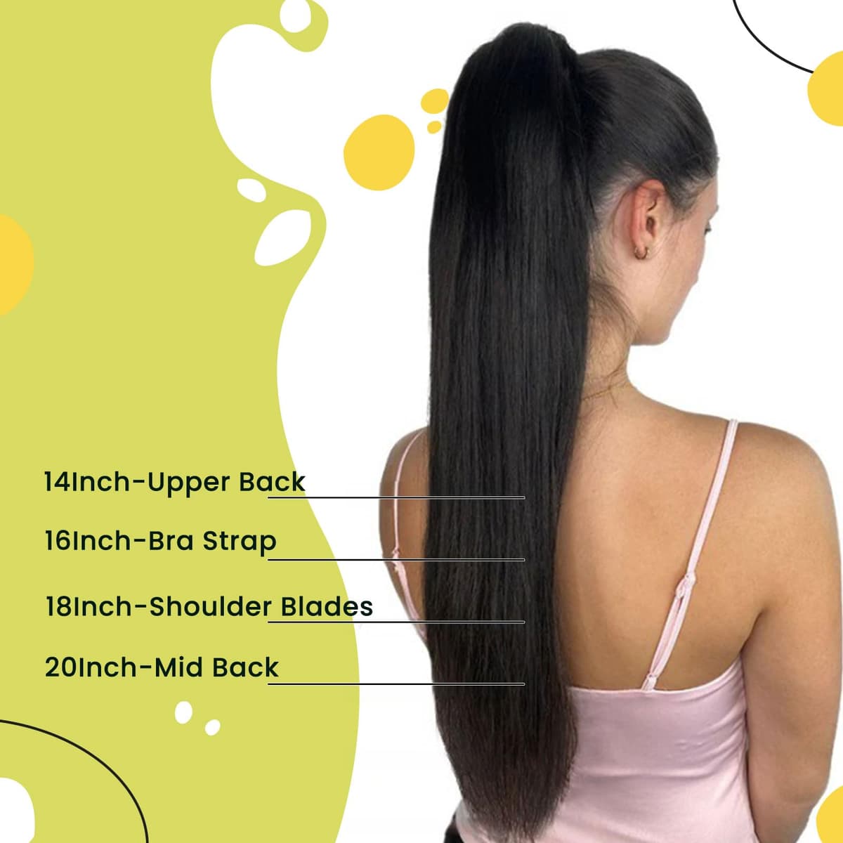 RUNATURE Ponytail Extension Human Hair Brown real hair ponytail extension Brown For Women Straight Ponytail Extension Real Hair 14 Inch 70 Gram #2 — view 5