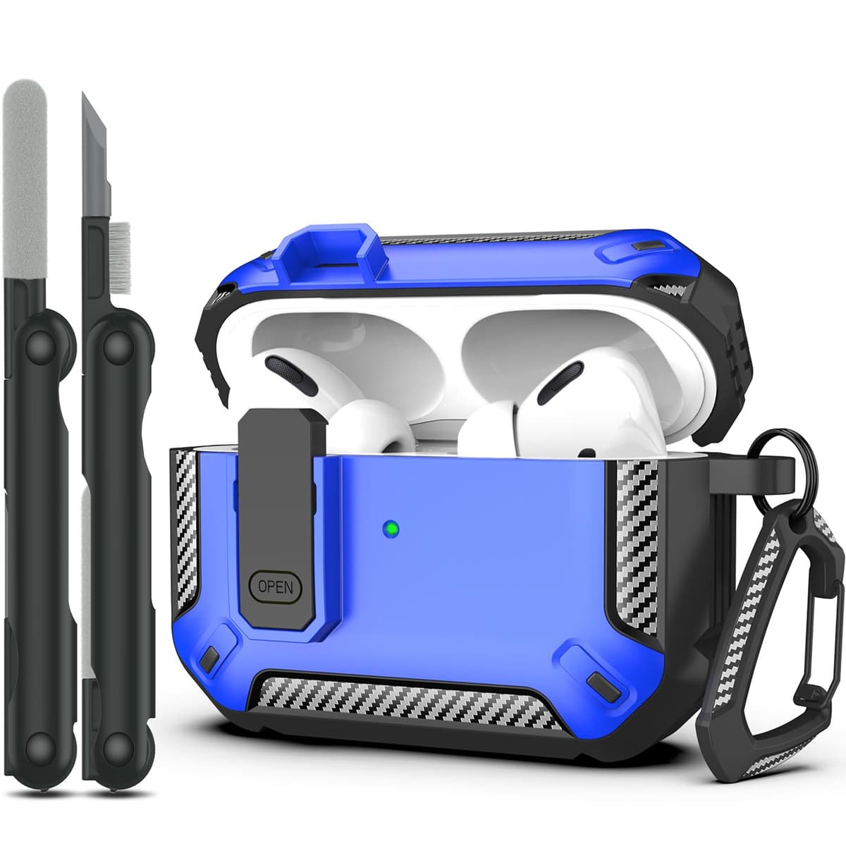 RFUNGUANGO Compatible con Airpods 4 Estuche (2024) con Kit de Limpieza, Clip de Bloqueo Seguro y Estuche de Protección a Prueba de Golpes para Airpods 4ta Generación Lanzamiento 2024,Cielo Estrellado — view 39