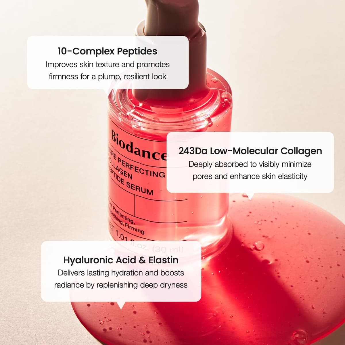 BIODANCE Sérum de Colágeno y Péptidos (30ml) - Efecto Firmeza y Reductor de Poros - Prebase de Maquillaje Hidratante y Iluminadora - K-Beauty Serum Facial Coreano | 1.01 fl.oz x 1 ea — view 3