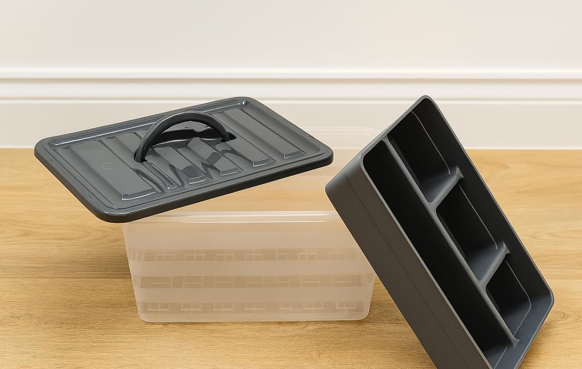 BH | Small Clear Plastic Storage Box | 6 Litre | 2 PCs | Organising Removable Tray | Stackable | Utility | Multi-Purpose | Stationery, Sewing, Art Craft Supplies - BEST HOUSE — view 6