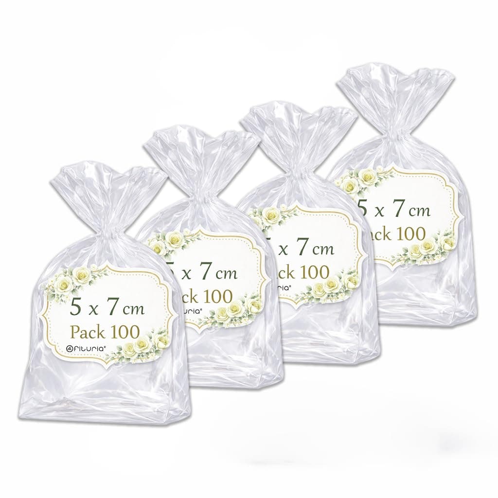 Ofituria Bolsas Celofán Transparente 10 x 15 cm, Bolsas Transparentes para Chuches y Regalos – Bolsas Plastico Transparente para Cumpleaños Infantiles, Galletas y Detalles, 1 Pack (100 Bolsas) — view 32