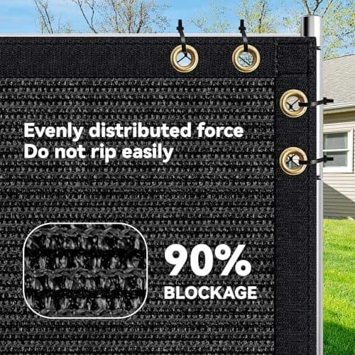 Avolend 4'x50' Privacy Fence Screen, Heavy Duty Windscreen Fencing Mesh Fabric Shade Cover for Outdoor Wall Garden Yard Pool Deck, Black — view 2