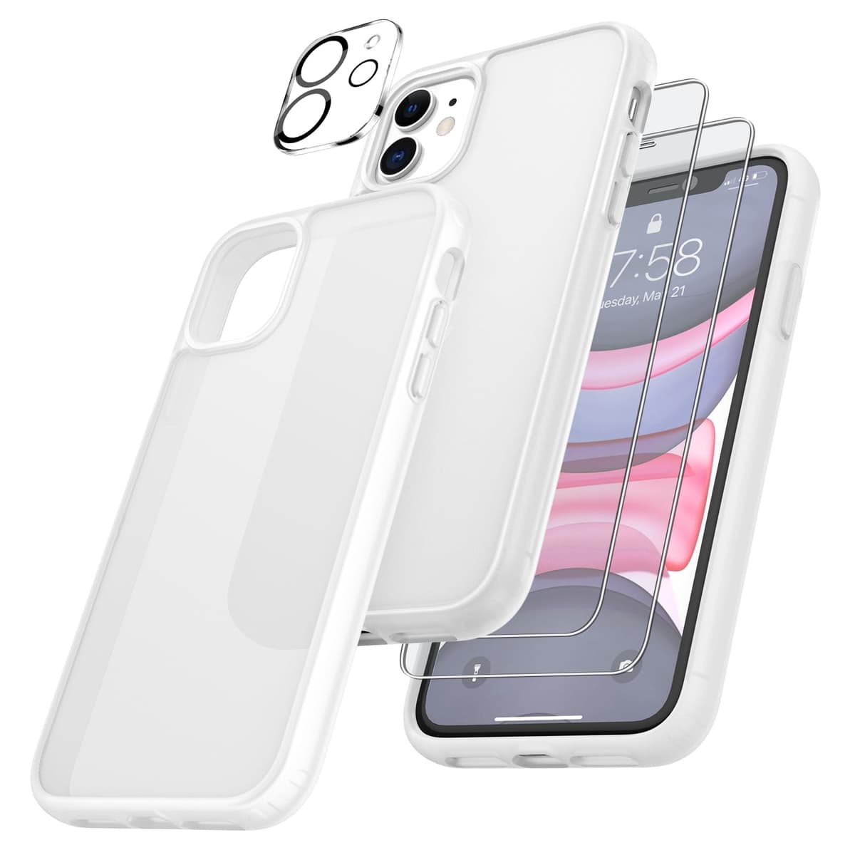 FLLAO 4 en 1 Funda para iPhone 15 con 2 Protector Pantalla y 1 Protector Lente Cámara, [Almohadilla de Aire integrada] Antigolpes Antiarañazos Carcasa 6,1 Pulgadas, Transparente — view 19