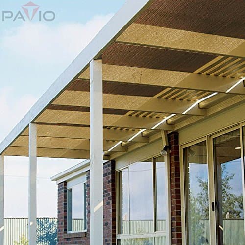 Patio 6' x 50' Sun Shade Fabric Roll 6/8/12 FT Shade Cloth for Patio, Outdoor Mesh Sail Sun Shades Canopy Replacement Pergola Cover for Backyard Deck Porch, Brown — view 5