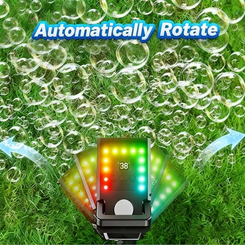 SHCKE Bubble Machine with Remote Control, Auto Rotation & 11 RGB Lights — view 5