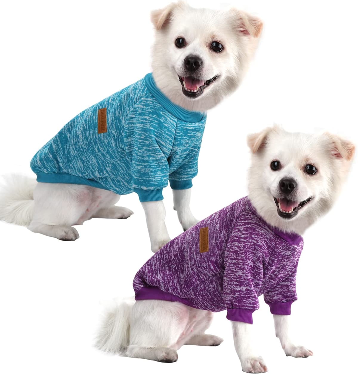 Dog Jumper Medium Chihuahua Jumper Christmas Sweater Fleece Inside Soft Cozy, Colour Vibrant Easy to Take On and Off (Pink+Grey, M) — view 27
