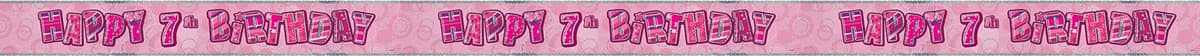 Unique Party 92068 - 9ft Foil Glitz Pink Happy 80th Birthday Banner — view 88