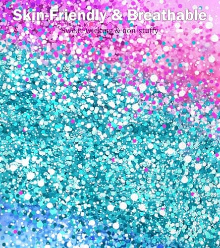 Kinberr Leotards for Girls Gymnastics Kids Pink Blue Biketards Sparkly Bling Sleeveless Athletic Bodysuits with Shorts Size 5-6 — view 3