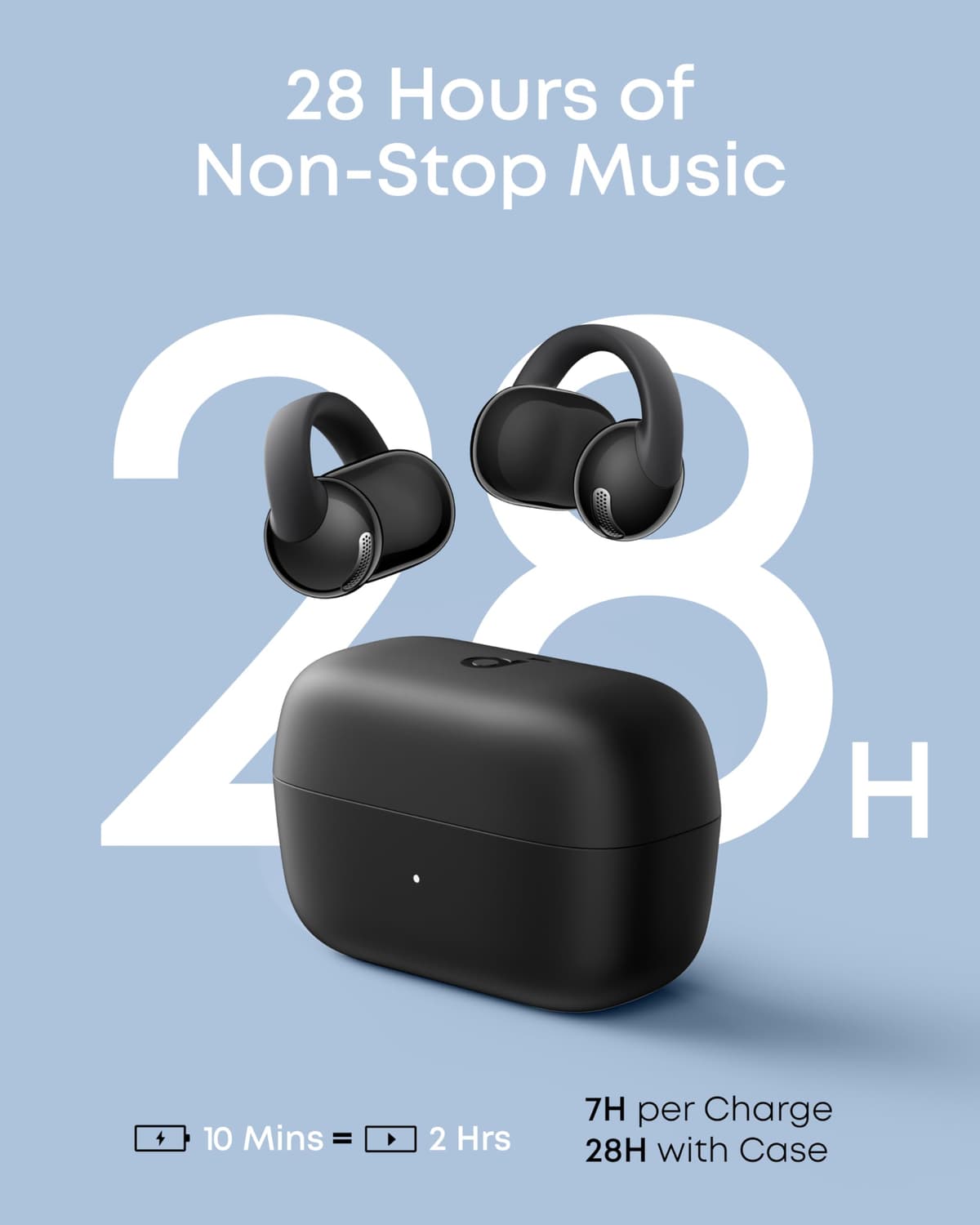 soundcore C50i by Anker, Open-Ear Headphones, Clip-on Earbuds, Ultra-Comfort, FlexiClip Design, 12 mm Drivers for Powerful Bass, AI Clear Calls, 28H Playtime, Secure Fit, Hi-Res, IP55, Bluetooth 6.0 — view 5