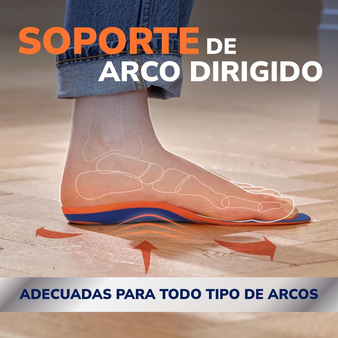 Dr. Scholl’s Advanced Pain Relief Plantillas Ortopédicas Hombres/Mujeres, resistentes para zapatos y botas, alivio fascitis plantar, soporte arco, pies planos, absorción impactos, soporta hasta 150kg — view 7