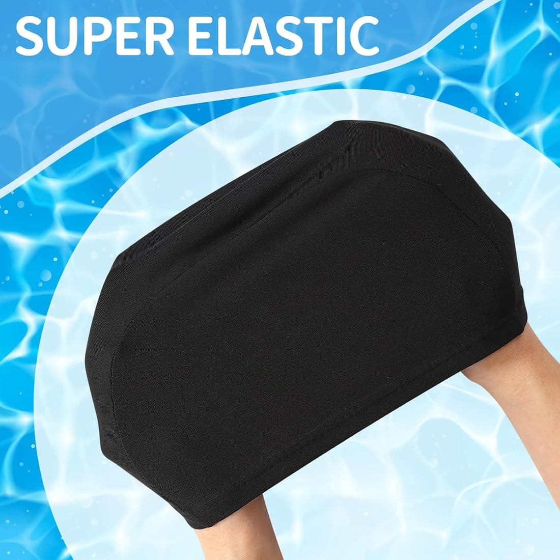 WeddHuis 2 Pcs Unisex Gorro de Natación Gorro Elásticos de Baño Piscina Mujer y Hombre Gorro de Baño para Pelo Largo y Corto Gorros de Piscina Suave y Cómodo — view 4